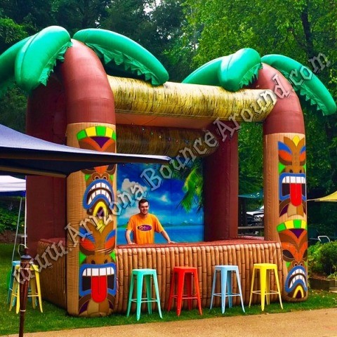 Tiki Bar with colored bar stools for rent Phoenix Arizona